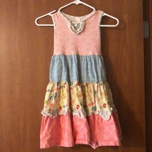 Giggle Moon patch work dress. Size 7.